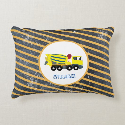 Concrete vrachtwagens voor de bouw van cement accent kussen (Voorkant)