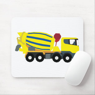 Concrete vrachtwagens voor de bouw van cement muismat