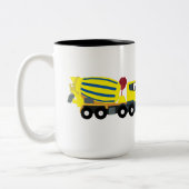 Concrete vrachtwagens voor de bouw van cement tweekleurige koffiemok (Links)