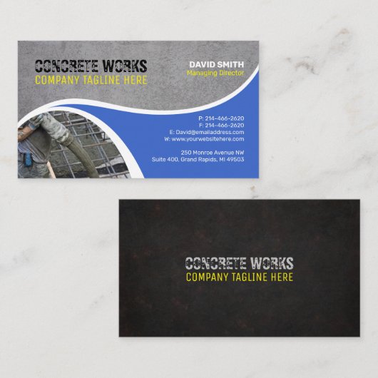 Concrete werken, bouw - Visitekaartje (Voorkant / Achterkant)