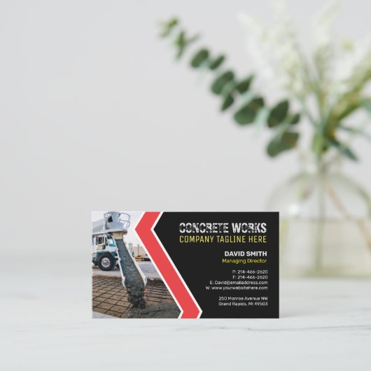 Concrete werken, Visitekaartje bouwbedrijf (Staand voorkant)