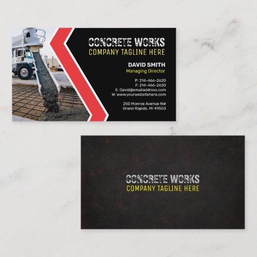 Concrete werken, Visitekaartje bouwbedrijf (Voorkant / Achterkant)
