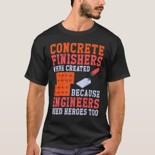 Concrete werkzoekenden proberen een betonafwerker t-shirt