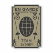 Concurrerend Zwaard Schermen Sticker (Voorkant)