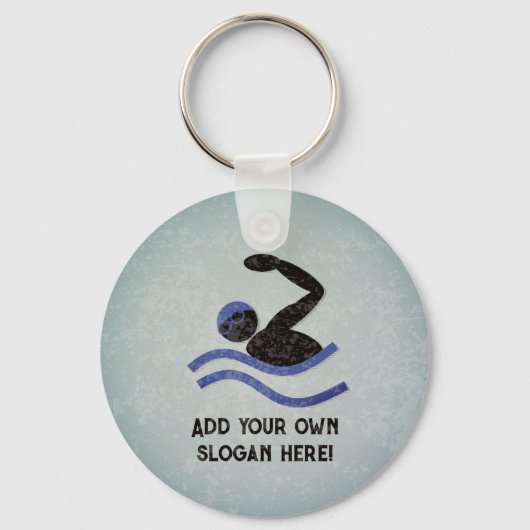 Concurrerend zwemmen - Voorste kruipt, jouw tekst  Sleutelhanger (Voorkant)