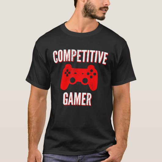 Concurrerende gamer Video Games  Retro Distre T-shirt (Voorkant)