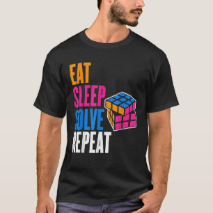 Concurrerende Puzzle Cube Eat Sleep Solve Speed Cu T-shirt