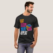Concurrerende Puzzle Cube Eat Sleep Solve Speed Cu T-shirt (Voorkant volledig)