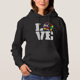 Concurrerende Puzzle Cube Love Speed Cubing 80's V Hoodie