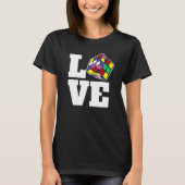 Concurrerende Puzzle Cube Love Speed Cubing 80's V T-shirt (Voorkant)