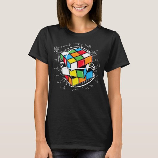 Concurrerende puzzle I Solve Cubes Funny Wiskunde T-shirt (Voorkant)
