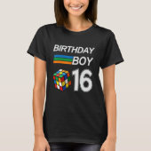Concurrerende snelheid Cubing 16 jaar oude verjaar T-shirt (Voorkant)