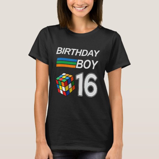 Concurrerende snelheid Cubing 16 jaar oude verjaar T-shirt (Voorkant)