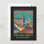 Concurso Iberico de Aviacion Vintage Poster 1929 Briefkaart (Voorkant / Achterkant)