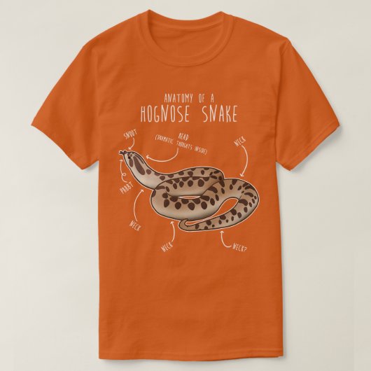 Conda Hognose Snake Anatomie Anaconda T-shirt (Design voorkant)