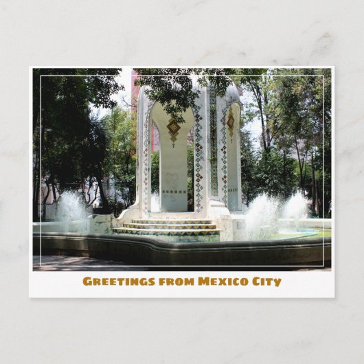 Condesa buurtfontein in Mexico-Stad Briefkaart (Voorkant)