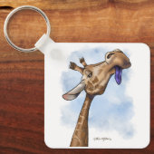 Condescending Giraffe Cartoon Sleutelhanger (Voorkant)