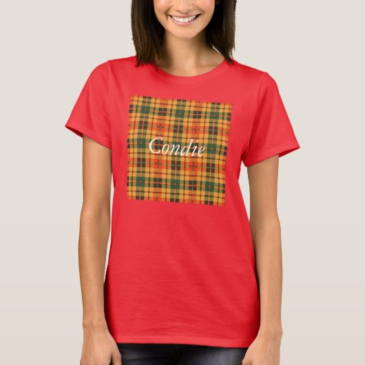 Condie clan Pset Scottish kilt tartan T-shirt (Voorkant)