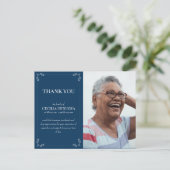 Condoleance Aangepaste Foto Rouwkaart Bedankt Blau Briefkaart (Staand voorkant)