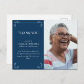 Condoleance Aangepaste Foto Rouwkaart Bedankt Blau Briefkaart (Voorkant / Achterkant)