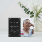 Condoleance Aangepaste Foto Rouwkaart Bedankt Zwar Briefkaart (Staand voorkant)