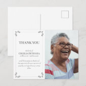 Condoleance Aangepaste Foto Rouwkaart Dank U Wit Briefkaart (Voorkant / Achterkant)