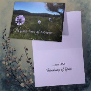 Condoleance Betuiging Blauwe Vlas Bloemen Foto Kaart
