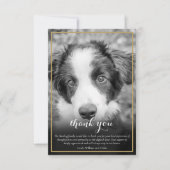 Condoleance bij het verlies van een huisdier Zwart Bedankkaart (Voorkant)