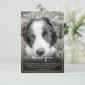 Condoleance bij het verlies van een huisdier Zwart Bedankkaart (Staand voorkant)