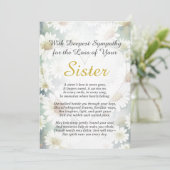 Condoleance bij het verlies van een zus kaart (Staand voorkant)