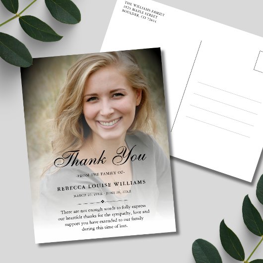 Condoleance Dank Je Wens Aangepaste Funeral Foto Briefkaart