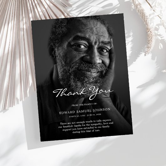Condoleance Dank U Aangepaste Funeral Foto Briefkaart