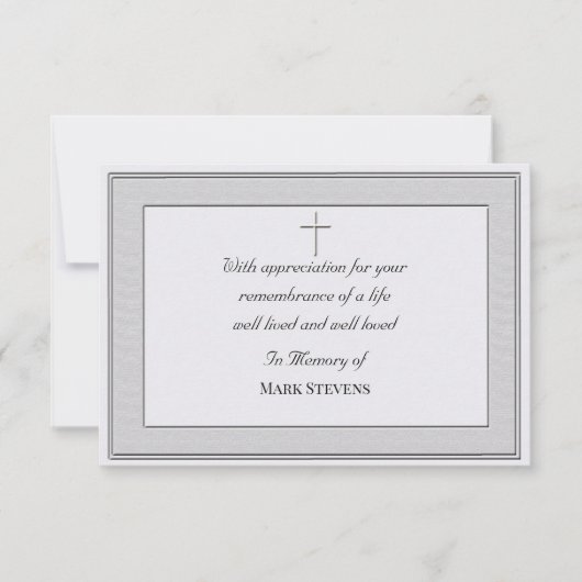 Condoleance Dankjewel Simpele Kaart (Gestructureer (Voorkant)