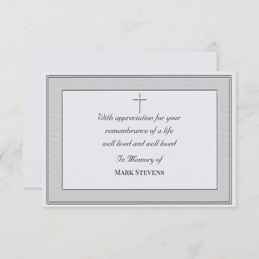 Condoleance Dankjewel Simpele Kaart (Gestructureer (Voorkant / Achterkant)