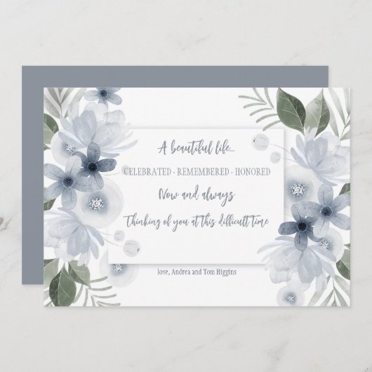 Condoleance Floral Kaart (Voorkant / Achterkant)