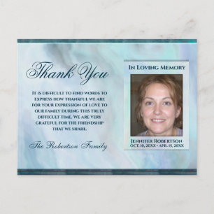 Condoleance Foto THANK YOU met Hart Postca Briefkaart