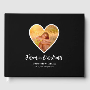 Condoleance Foto Zwart Hart Moderne Kalligrafie Gastenboek