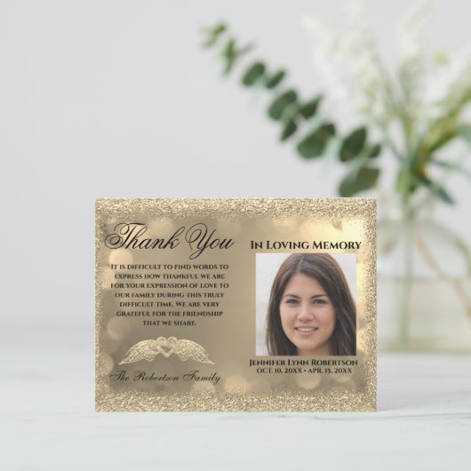 Condoleance rouwfoto HARTELIJK DANK met Hart Briefkaart (Staand voorkant)