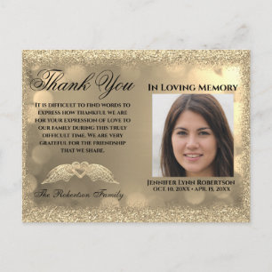 Condoleance rouwfoto HARTELIJK DANK met Hart Briefkaart