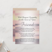 Condoleance voor het verlies van een vriend kaart (Voorkant / Achterkant in situ)