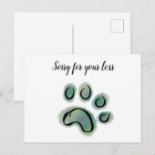 Condoleance voor huisdierverlies briefkaart (Voorkant / Achterkant)