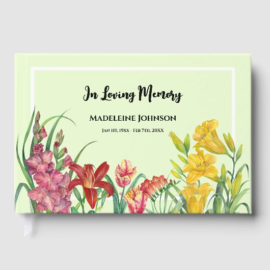Condoleance Warme kleur Bloemen in de lente Gastenboek (Voorkant)