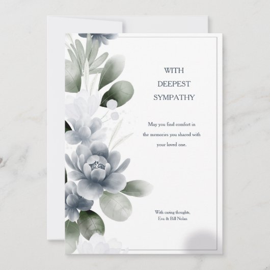 Condoleance Waterverf Floral Sympathy Card Kaart (Voorkant)