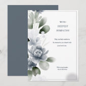 Condoleance Waterverf Floral Sympathy Card Kaart (Voorkant / Achterkant)