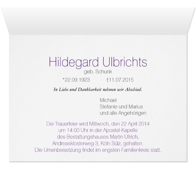 Condoleancekaart (Binnen Horizontaal (Onder))