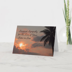 Condoleancekaart voor schoonzus met zonsondergang kaart