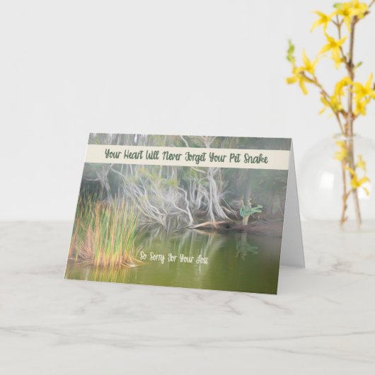 Condoleancekaart voor verlies van huisdier slang kaart (Gele Bloem)