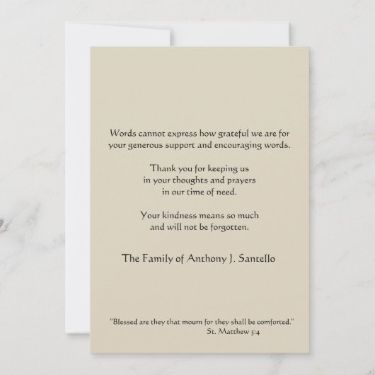 condoleances bedankkaart (Achterkant)