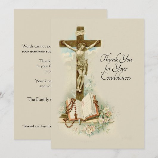 condoleances bedankkaart (Voorkant / Achterkant)