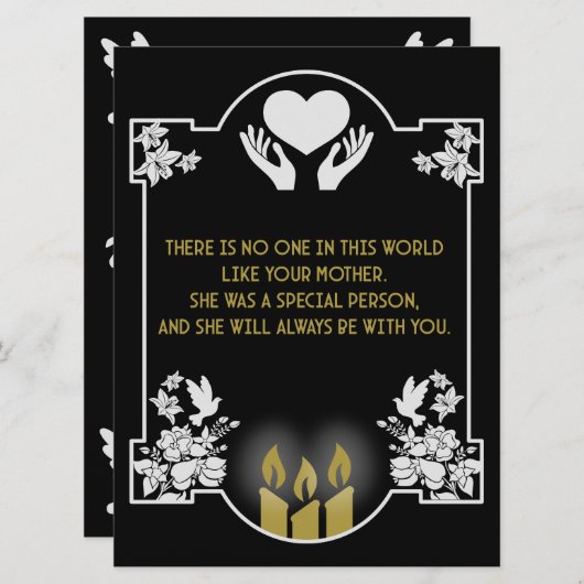 Condoleances Bericht Moeder (Voorkant / Achterkant)